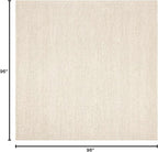 SAFAVIEH Natura Collection Area Rug - 8' Square, Ivory, Handmade Wool Blend, Textured Design, Ideal for Living Room, Bedroom, Dining Space (NAT620A)