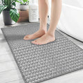 Grey Bathroom Rugs,24"x36"Non Slip Braided Vintage Bath Mat for Bathroom Floor Washable Boho Luxury Bath Rug for Tub Soft Absorbent Shower Sink Mat