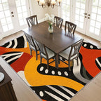 Abstract Rug - 2x3 Area Rugs, Retro Pop Art Colorful Entryway Rug, Hippie Aesthetic Funky Low Pile Fade Resistant Indoor Small Mats Home Decor #C092
