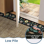 GarveeHome 4x6 Area Rugs for Bedroom Living Room Machine Washable Rugs Floral Bordered Small Carpet Non-Slip Stain Resistant Accent Carpet for Dining Room Table Apartment Office, Brown