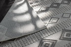 CAMILSON Micro Loop Rug 5x7 Modern Luxury Geometric Moroccan Diamond Area Rugs Soft High and Low Pile Stain Resistant Easy-Cleaning Non-Shedding for Living Room Office Indoor Carpet (5 x 7 White-Gray)