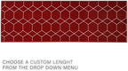 Custom Made Runner Rug for Kitchen Foyer Hallway Entry Choose Your Length Size 26 Inch Wide Geometric Lattice Design Red Color (3 feet x 26 inch)