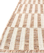 Unique Loom Outdoor Striped Collection Area Rug - Striped (2' 7" x 10' Runner Taupe/Ivory)