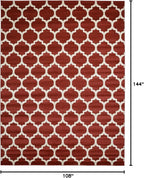 Rugs.com Lattice Collection Rug – 9' x 12' Dark Terracotta Medium Rug Perfect for Living Rooms, Large Dining Rooms, Open Floorplans