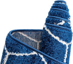 Unique Loom Trellis Frieze Collection Area Rug - Geometric (4' Square, Navy Blue/ Ivory)