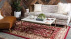 Unique Loom Sialk Hill Collection Area Rug - Washington (9' 10" x 14' 1" Rectangle Burgundy/Cream)