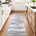 3x10 Washable Runner Rug for Family: Easy-to-Clean Runners for Hallway Entryway Bedroom - Stain and Water Resistant Rugs with Non-Slip Backing - Soft Low-Pile Carpet 10ft Navy Grey
