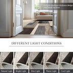 Modern Geometric Patchwork Indoor Area Rug for Living Room, Blue-Taupe 4'x 6' Large Rug Rockwood Collection Hardwood Floors Decor for Bedroom, Blue Throw Carpet for Office Entryway Dining Room