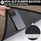 Door Mat 17"x30", Dirt Resistant and Absorbent, Non-Slip Rubber Backing Floor Mats, Easy Clean Low-Profile Doormat for Entryway, Front Door, Inside Entrance, Black