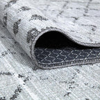 Bloom Rugs Washable Non-Slip 7 ft Runner - Ivory/Gray Traditional Moroccan Runner for Entryway, Hallway, Bathroom, and Kitchen - Exact Size: 2.5' x 7'