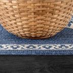 CAMILSON Outdoor Rug 6x9 Medallion Blue Modern Area Rugs for Indoor and Outdoor Patios Kitchen and Hallway Mats Washable Porch Deck Outside Carpet (Medallion Blue 6 x 9)