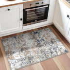 2x3 Machine Washable Area Rug for Entryway, Multicolor Modern Vintage Abstract Rug Non-Slip Low Pile Soft Faux Wool Small Carpet, Kids and Pets Friendly for Bedroom Kitchen Hallway Home Decor Rug