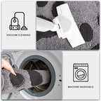 PURRUGS Dirt Trapping Door Mat 32" x 47", Non-Skid/Slip Machine Washable Microfiber Entryway Rug, Dog Doormat, Super Absorbent Welcome Mat for Muddy Wet Shoes and Paws, Grey