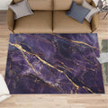 8x10 Abstract Marble Rugs for Living Room - Purple-Marble Large Area Rug, Luxury Stone Pattern Modern Boy Nursery Rug Soft Washable for Classroom Office Bedroom Kids Room