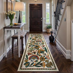 Egypt Floral Washable Bathroom Runner Rug for Kitchen Floor,2x8 Boho Rug Runners for Hallways Entryway,Vintage Non Slip Soft Throw Carpet for Laundry Room Entrance (Beige,2'6''x8')