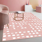 Boho Chic White and Pink Geometric Texture Rug for Living Room Dining Room Bedroom Nursery Room Large Non Slip Washable Indoor Carpet Soft Low Pile Kitchen Entryway Runner Mat 2x6