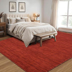 RUGSREAL 5x7 Living Room Area Rug Modern Solid Color Area Rugs Non-Slip Stain Resistant Floor Carpet Indoor Washable Contemporary Area Rug for Bedroom Dining Room Kitchen Home Office, Red