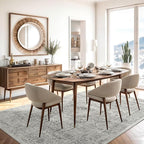 Washable Area Rug 8x10, Gray Soft Rug for Living Room Vintage 8x10 Area Rugs for Bedroom Dining Room Floral Non-Slip Thin Grey Rug