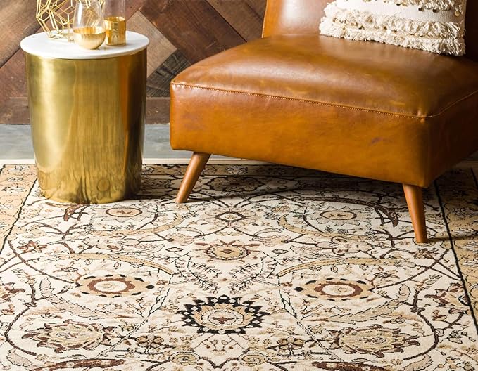 Unique Loom Espahan Collection Area Rug - Cape Cod (5' 3" x 8' Rectangle, Ivory/ Beige)
