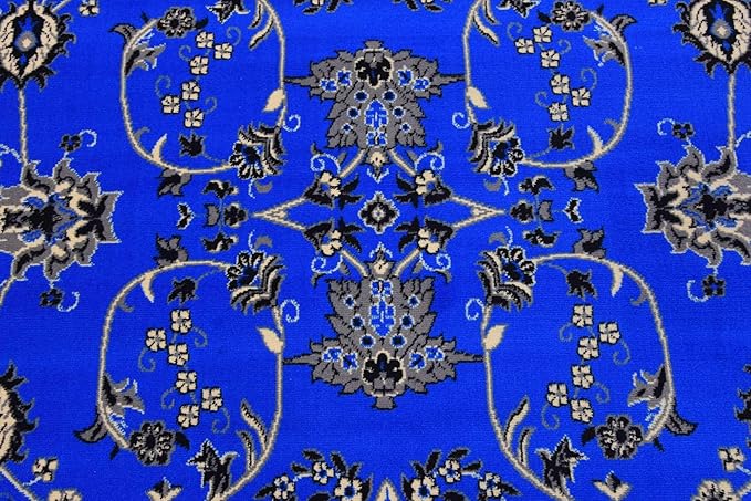 Unique Loom Sialk Hill Collection Area Rug - Washington (7' x 10' Rectangle Dark Blue/Black)