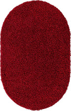 Unique Loom Solid Shag Collection Area Rug (3' 3" x 5' 3" Oval, Cherry Red)