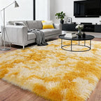 Upgrade Non-Slip Plush Rugs for Living Room, Soft Shaggy Carpets for Living Room, Fuzzy Rugs for Kids' Room, Perfect Decor for Modern Home Tie Dye Yellow 6x9Feet