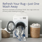 Abani Regal Blue Area Rug for Living Room, Bedroom - Swirl Abstract Pattern - 5' x 8' - Durable & Easy to Clean Washable