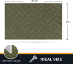 PURRUGS Dirt Trapping Door Mat 20" x 31.5", Non-Slip Machine Washable Entry Rug, Shoe Scraper, Dog Doormat, Super Absorbent Welcome Mat for Front & Back Door, Muddy Wet Shoes & Paws, Sage Green