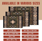 YHSF South West Native American Area Rug C318 - Easy Clean, Thick, Soft, Durable Native Tribal American Indian Inspired Rug for Bedroom/Living Room and More - Blue-Brown, 2 Feet x 7 Feet