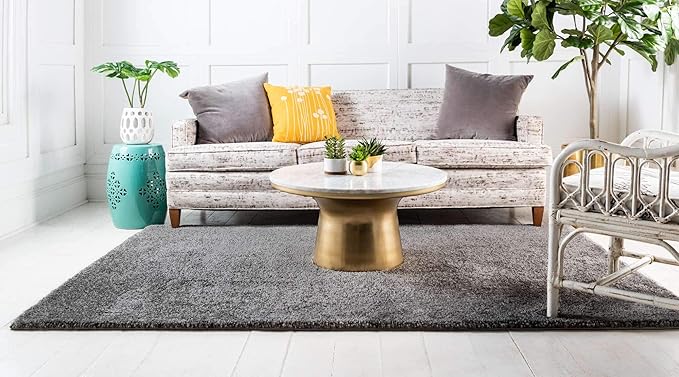 Unique Loom Solo Collection Area Rug - Calabasas (5' 3" x 7' 7" Rectangle, Gray)
