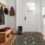 Large Entryway Rugs Indoor - 3x5 Washable Rugs for Kitchen Bedroom Beside Bed Door Mat Indoor Entrance with Moody Woodland Flowers, Non Slip Stain Resistant Low Pile