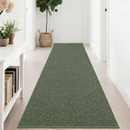 BEQHAUSE Hallway Runner Rugs 2.6x8, Hallway Rug Non-Slip Washable(Rolled-Up NO Creases), Runner Rug Absorbent Stain Resistant Hall Rug Carpet Runner, Entryway Rugs Floor Mat Laundry Room Rugs, Green