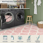 Lahome Nursery Rug 5x7 Area Rugs for Living Room,Washable Pink Rugs for Bedroom Girls,Soft Low-Pile Indoor Floor Boho Carpet for Kids Playroom Dorm