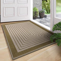Front Door Mat 31''x47'', Absorbent Muddy Dirt Resist Washable Non Slip Low-Profile Indoor Doormat, Easy Clean Welcome Entryway Door Mats, Brown