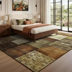 DweIke Large Modern Washable Area Rugs 8x10, Living Room Rug Non-Slip and Non-Shedding Large Rugs for Bedroom, Low Pile Indoor Rubber Backed Carpets for Dining Office Home Decor, Brown