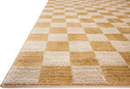 Loloi Chris Loves Julia Calvin Collection CLV-01 Apricot/Ivory 11'-6" x 15'-7" Area Rug Checkered Neutral Soft Living Room Bedroom Carpet