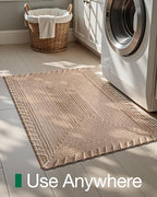 LUMI Handwoven Jute Door Mat, Non-Slip Durable Entryway Mat with Anti-Slip Mat for Hard Floor, Front Door Mats for Home Entrance, Patio, 32"x48", Knit Jute