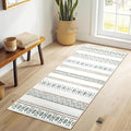 BESTSWEETIE 2x6 Area Rugs for Living Room Washable Moroccan Farmhouse Neutral Geometric Low Pile Non-Slip Soft Print Pattern Rug for Bedroom Kitchen Dining Room Entryway Green/Brown