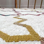 Alfa Rich 4x6 Moroccan White Washable Area Rugs for Living Room Bedroom Kitchen Decor Cotton Rug