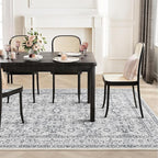 WITSHOCK Living Room Area Rugs 9x12: Soft Non-Slip Backing Washable Rugs Vintage Large Carpet for Bedroom Office Dining Room Kitchen Stain Resistant Home Decor Rug
