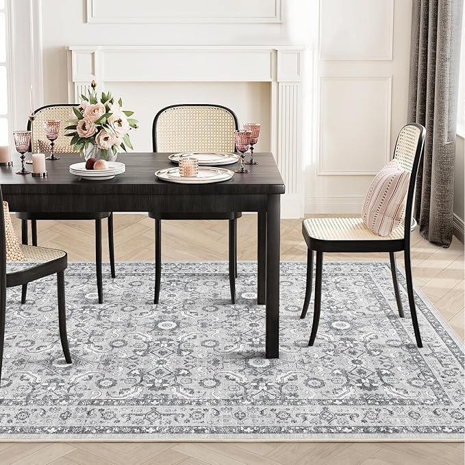 WITSHOCK Living Room Area Rugs 5x7: Soft Non-Slip Backing Washable Rugs Vintage Large Carpet for Bedroom Office Dining Room Kitchen Stain Resistant Home Decor Rug