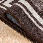Beverly Rug Non Slip Area Rugs 5x7 Modern Bordered Non Skid Rubber Backing Soft Area Rug for Living Dining Room Easy to Clean Non Shedding Kitchen Bedroom Indoor Carpet 5 x 7 Brown