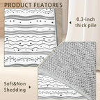 Modern Gray Lines Washable Living Room Area Rug, Low Profile Abstract Pattern, Non-Slip Backing Carpet for Kitchen, Bedroom, Dining Room