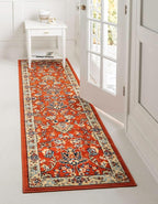 Rugs.com Yasmin Collection Rug – 10 Ft Runner Terracotta Medium Rug Perfect for Hallways, Entryways