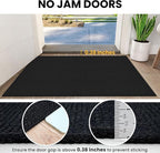 IOHOUZE Washable Exrea Long Hallway Runner Rug 3x18 Non Slip Rubber Backed Kitchen Runner Entryway Runner Indoor, Woven Rugs Floor Carpet for Kitchen Hall Entryway Stair, Black/Grey