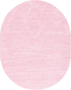 Unique Loom Trellis Frieze Collection Area Rug - Geometric (7' 10" x 10' Oval, Light Pink/ Ivory)