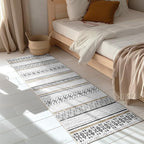 BESTSWEETIE 2x6 Area Rugs for Living Room Washable Moroccan Farmhouse Neutral Geometric Low Pile Non-Slip Soft Print Pattern Rug for Bedroom Kitchen Dining Room Entryway Black/Brown