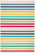 Dash and Albert Rainbow Machine Washable Area Rug - 6' x 9' Multicolor Stripe Washable Accent Rug - Durable, High Traffic Areas Kitchen, Mudroom, Hallways