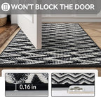 Indoor Door Mat 24x35, Dirt Resistant & Absorbent Doormat for Entryway Inside, Non-Slip Rubber Backing Front Door Mat Indoor Entrance, Low-Profile, Washable, Black