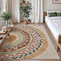 Colorful Geometric Sun Rug, Sun Pattern Rug, Geometric Area Rugs, Colorful Abstract Rugs, Washable Boho Carpet for Living Room, Bedroom, Dining Room, Office (6' x 9'(Rectangular))